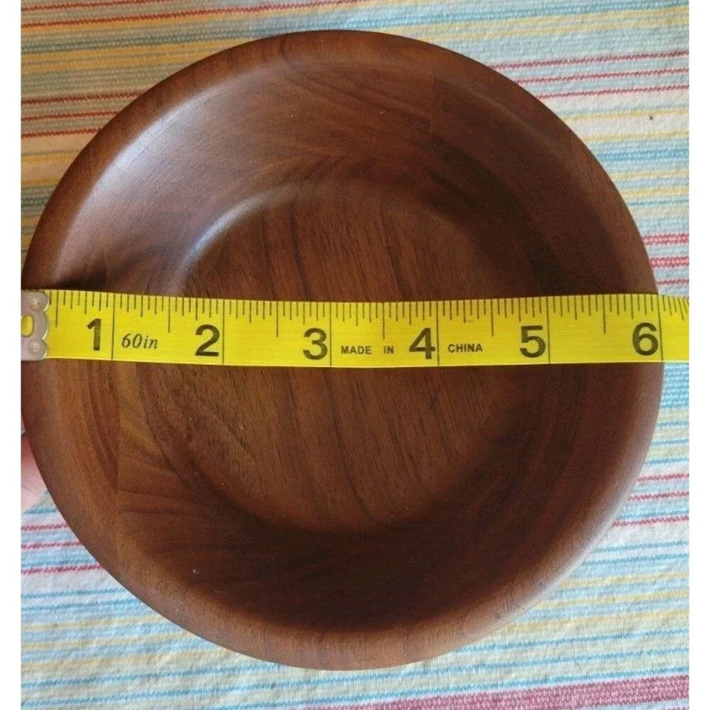 Vintage Vermillion Walnut Wood Bowls 1 Large 12